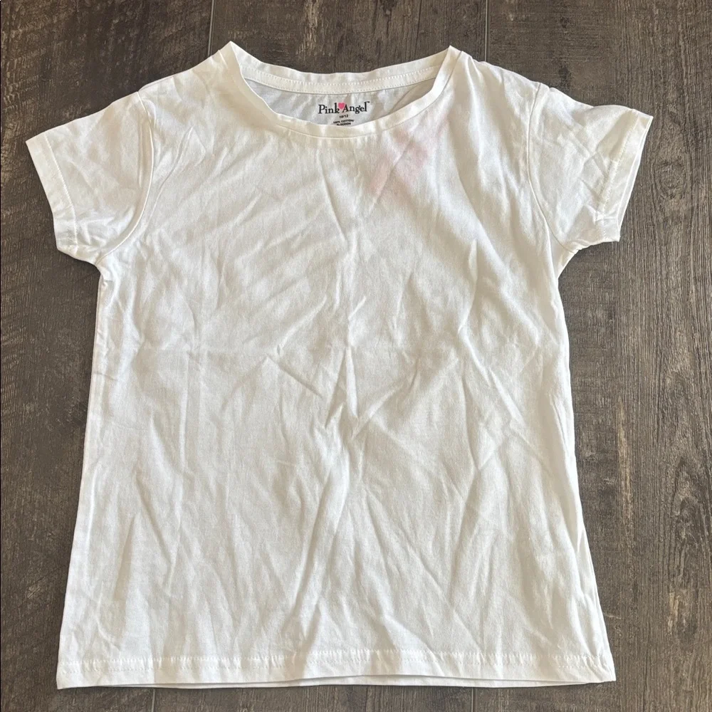 2 Short Sleeve Tees Black & White size 10/12 NWT +  2 pairs of shorts 10/12